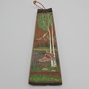Vintage Duck Folk Art Barnwood Hangind Handpainted Mallard 12 inch